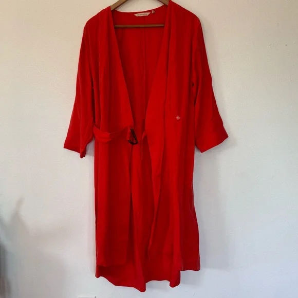Soft Surroundings Belted Wrap Hi Low Orange Dress Sz XL - Picture 10 of 12
